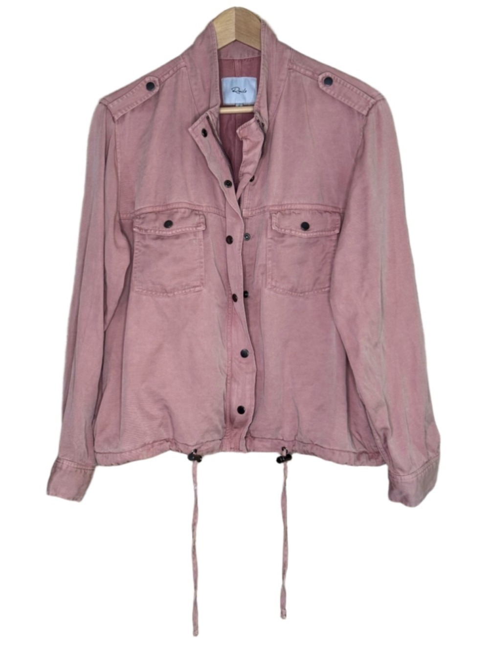 Rails Collin’s Linen Blend Military Utility Jacket in Dusty Rose size large
